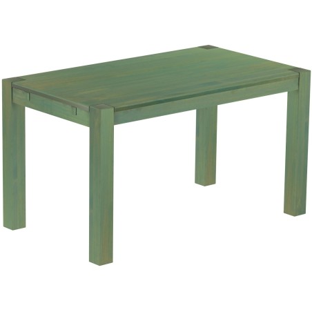 Esstisch 140x80 Rio Kanto Bambus mintgruen massiver Pinien Holztisch - vorgerichtet für Ansteckplatten - Tisch ausziehbar