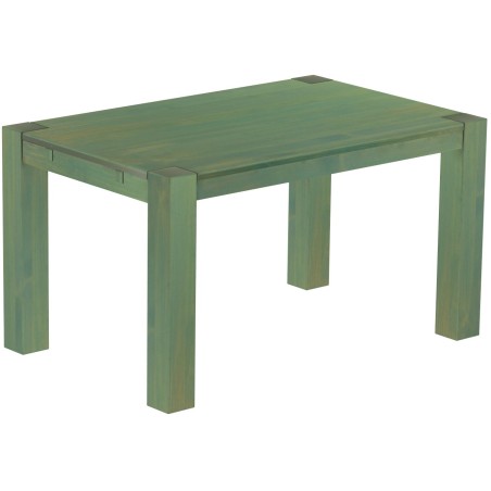 Esstisch 140x90 Rio Kanto Bambus mintgruen massiver Pinien Holztisch - vorgerichtet für Ansteckplatten - Tisch ausziehbar