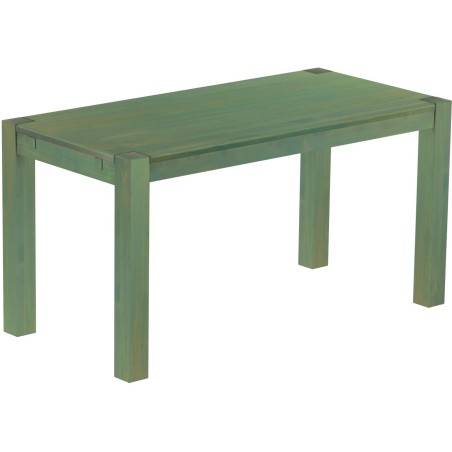 Esstisch 150x73 Rio Kanto Bambus mintgruen massiver Pinien Holztisch - vorgerichtet für Ansteckplatten - Tisch ausziehbar