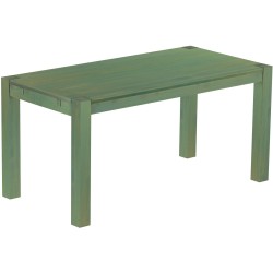 Esstisch 160x80 Rio Kanto Bambus mintgruen massiver Pinien Holztisch - vorgerichtet für Ansteckplatten - Tisch ausziehbar