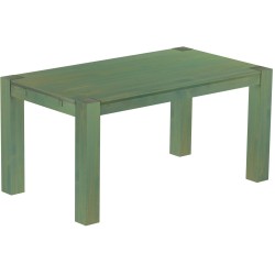 Esstisch 160x90 Rio Kanto Bambus mintgruen massiver Pinien Holztisch - vorgerichtet für Ansteckplatten - Tisch ausziehbar