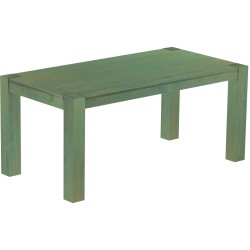 Esstisch 180x90 Rio Kanto Bambus mintgruen massiver Pinien Holztisch - vorgerichtet für Ansteckplatten - Tisch ausziehbar
