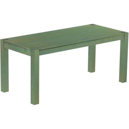 Esstisch 180x80 Rio Kanto Bambus mintgruen massiver Pinien Holztisch - vorgerichtet für Ansteckplatten - Tisch ausziehbar