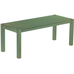 Esstisch 200x80 Rio Kanto Bambus mintgruen massiver Pinien Holztisch - vorgerichtet für Ansteckplatten - Tisch ausziehbar