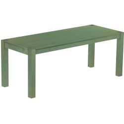 Esstisch 200x80 Rio Kanto Bambus mintgruen massiver Pinien Holztisch - vorgerichtet für Ansteckplatten - Tisch ausziehbar