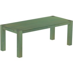 Esstisch 208x90 Rio Kanto Bambus mintgruen massiver Pinien Holztisch - vorgerichtet für Ansteckplatten - Tisch ausziehbar