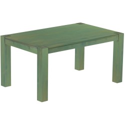 Esstisch 160x100 Rio Kanto Bambus mintgruen massiver Pinien Holztisch - vorgerichtet für Ansteckplatten - Tisch ausziehbar