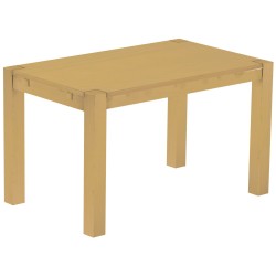 Esstisch 130x80 Rio Kanto Sand massiver Pinien Holztisch - vorgerichtet für Ansteckplatten - Tisch ausziehbar