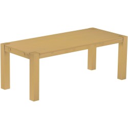 Esstisch 208x90 Rio Kanto Sand massiver Pinien Holztisch - vorgerichtet für Ansteckplatten - Tisch ausziehbar