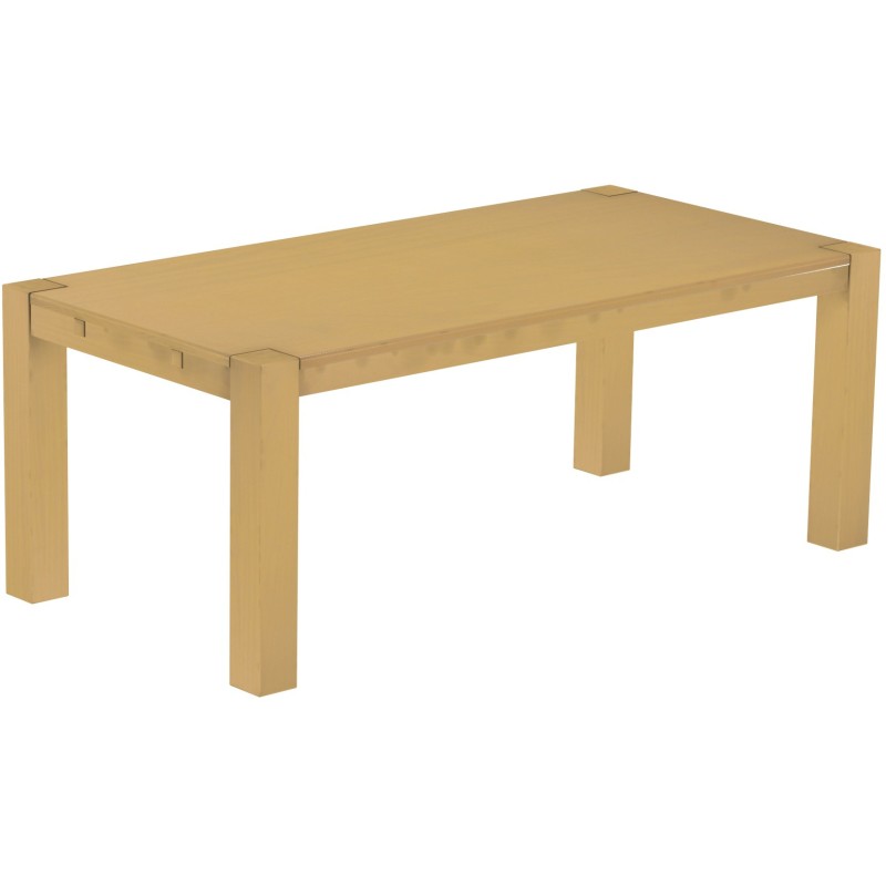 Esstisch 200x100 Rio Kanto Sand massiver Pinien Holztisch - vorgerichtet für Ansteckplatten - Tisch ausziehbar