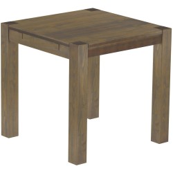 Esstisch 80x80 Rio Kanto Graphitgrau massiver Pinien Holztisch - vorgerichtet für Ansteckplatten - Tisch ausziehbar