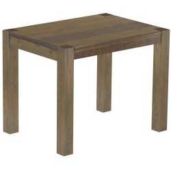 Esstisch 100x73 Rio Kanto Graphitgrau massiver Pinien Holztisch - vorgerichtet für Ansteckplatten - Tisch ausziehbar