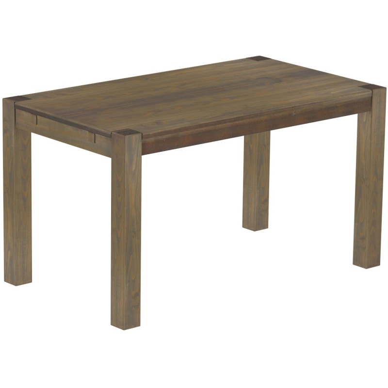 Esstisch 140x80 Rio Kanto Graphitgrau massiver Pinien Holztisch - vorgerichtet für Ansteckplatten - Tisch ausziehbar