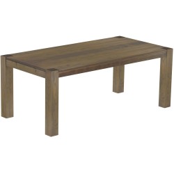 Esstisch 200x100 Rio Kanto Graphitgrau massiver Pinien Holztisch - vorgerichtet für Ansteckplatten - Tisch ausziehbar
