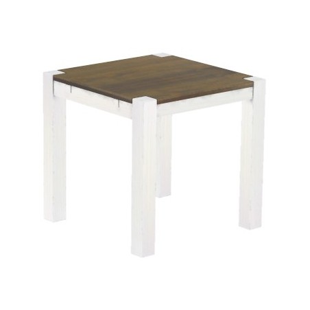 Esstisch 80x80 Rio Kanto Graphitgrau Weiss massiver Pinien Holztisch - vorgerichtet für Ansteckplatten - Tisch ausziehbar