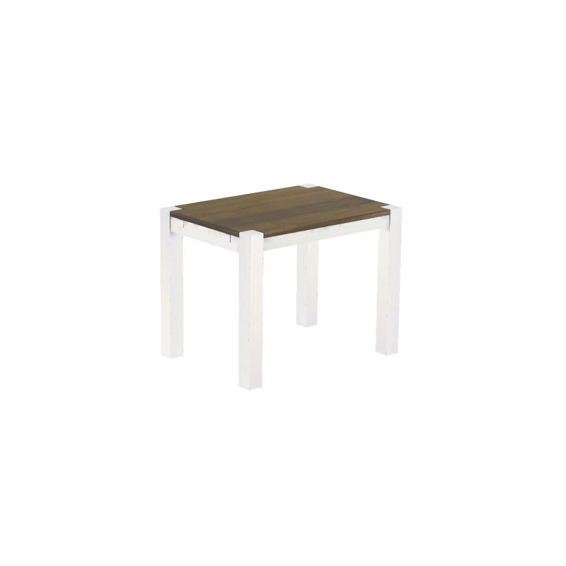 Esstisch 100x73 Rio Kanto Graphitgrau Weiss massiver Pinien Holztisch - vorgerichtet für Ansteckplatten - Tisch ausziehbar