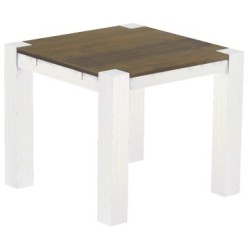 Esstisch 90x90 Rio Kanto Graphitgrau Weiss massiver Pinien Holztisch - vorgerichtet für Ansteckplatten - Tisch ausziehbar