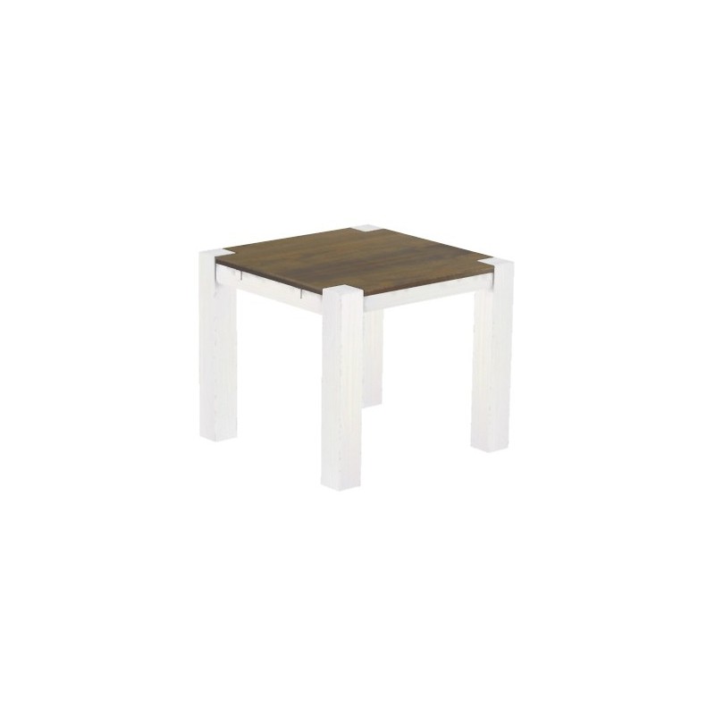 Esstisch 90x90 Rio Kanto Graphitgrau Weiss massiver Pinien Holztisch - vorgerichtet für Ansteckplatten - Tisch ausziehbar