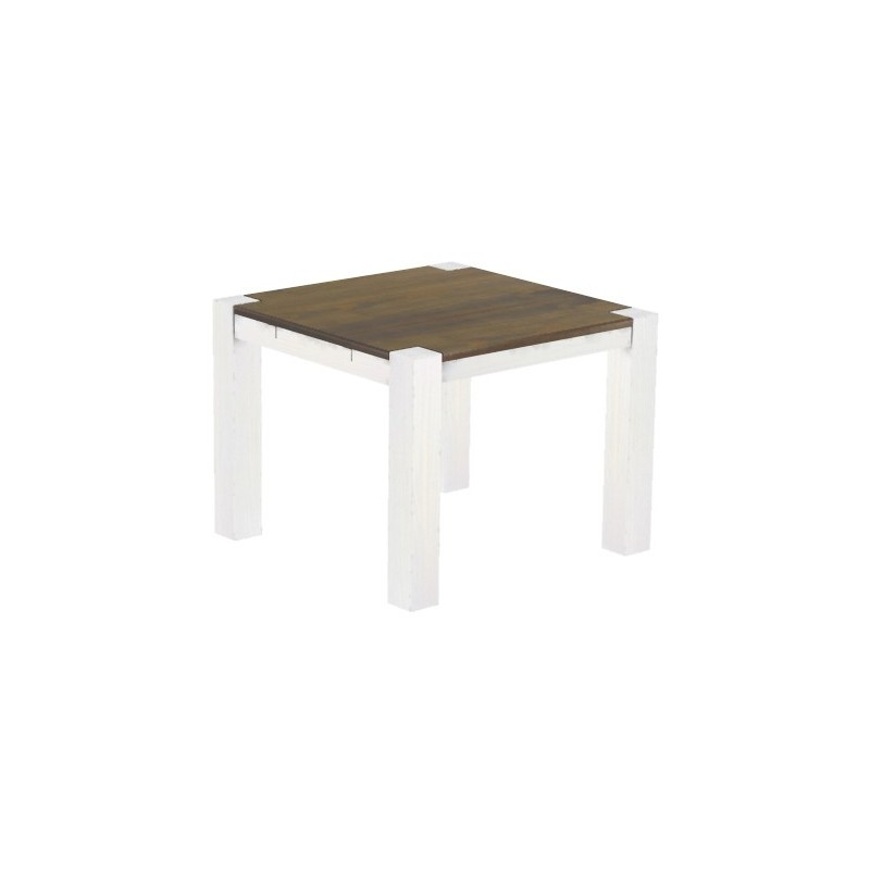 Esstisch 100x100 Rio Kanto Graphitgrau Weiss massiver Pinien Holztisch - vorgerichtet für Ansteckplatten - Tisch ausziehbar