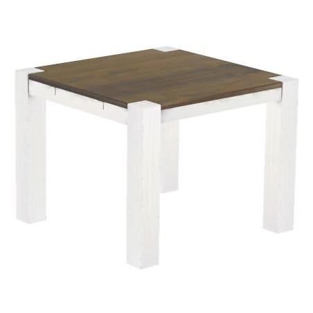 Esstisch 100x100 Rio Kanto Graphitgrau Weiss massiver Pinien Holztisch - vorgerichtet für Ansteckplatten - Tisch ausziehbar