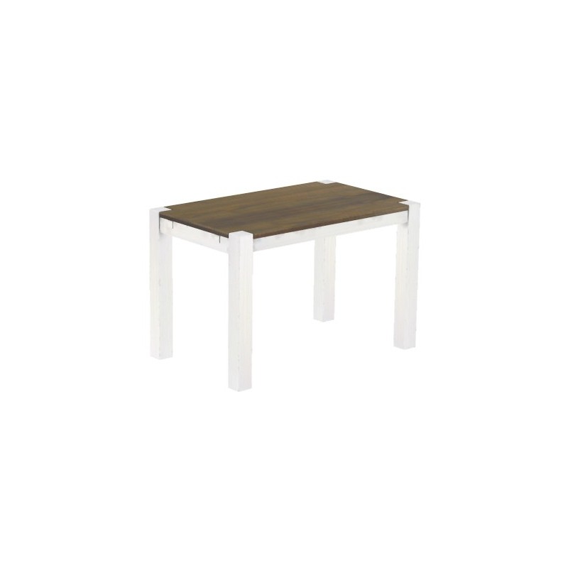 Esstisch 120x73 Rio Kanto Graphitgrau Weiss massiver Pinien Holztisch - vorgerichtet für Ansteckplatten - Tisch ausziehbar