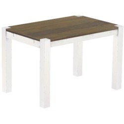 Esstisch 120x80 Rio Kanto Graphitgrau Weiss massiver Pinien Holztisch - vorgerichtet für Ansteckplatten - Tisch ausziehbar