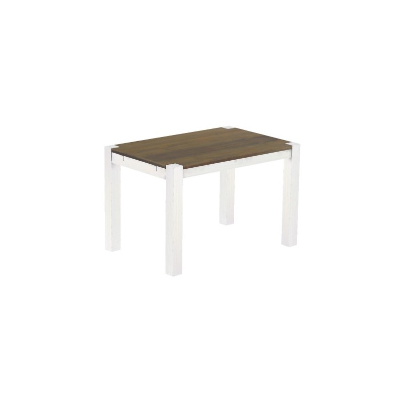 Esstisch 120x80 Rio Kanto Graphitgrau Weiss massiver Pinien Holztisch - vorgerichtet für Ansteckplatten - Tisch ausziehbar
