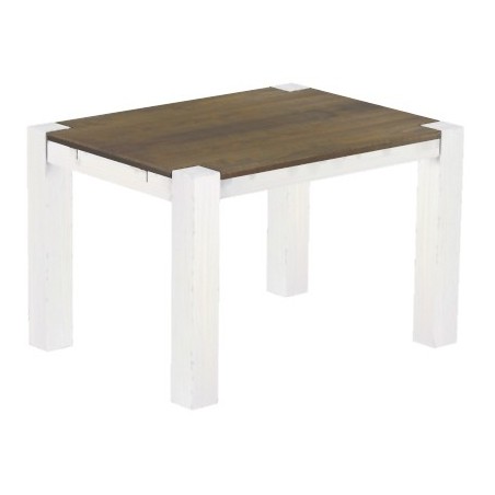 Esstisch 120x90 Rio Kanto Graphitgrau Weiss massiver Pinien Holztisch - vorgerichtet für Ansteckplatten - Tisch ausziehbar