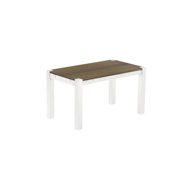 Esstisch 140x80 Rio Kanto Graphitgrau Weiss massiver Pinien Holztisch - vorgerichtet für Ansteckplatten - Tisch ausziehbar