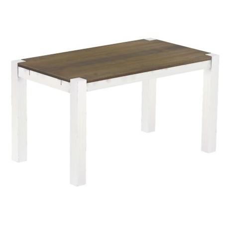Esstisch 140x80 Rio Kanto Graphitgrau Weiss massiver Pinien Holztisch - vorgerichtet für Ansteckplatten - Tisch ausziehbar