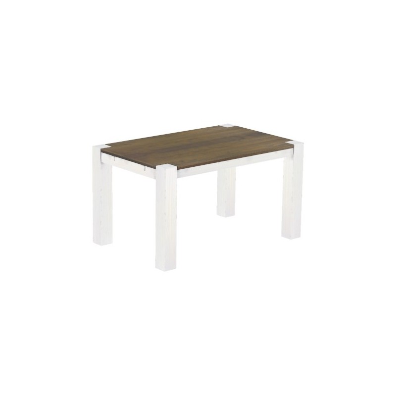 Esstisch 140x90 Rio Kanto Graphitgrau Weiss massiver Pinien Holztisch - vorgerichtet für Ansteckplatten - Tisch ausziehbar
