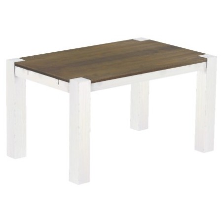 Esstisch 140x90 Rio Kanto Graphitgrau Weiss massiver Pinien Holztisch - vorgerichtet für Ansteckplatten - Tisch ausziehbar