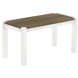 Esstisch 150x73 Rio Kanto Graphitgrau Weiss massiver Pinien Holztisch - vorgerichtet für Ansteckplatten - Tisch ausziehbar