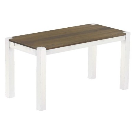 Esstisch 150x73 Rio Kanto Graphitgrau Weiss massiver Pinien Holztisch - vorgerichtet für Ansteckplatten - Tisch ausziehbar