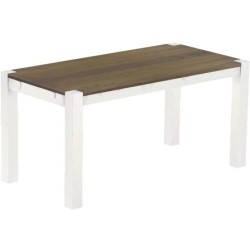 Esstisch 160x80 Rio Kanto Graphitgrau Weiss massiver Pinien Holztisch - vorgerichtet für Ansteckplatten - Tisch ausziehbar