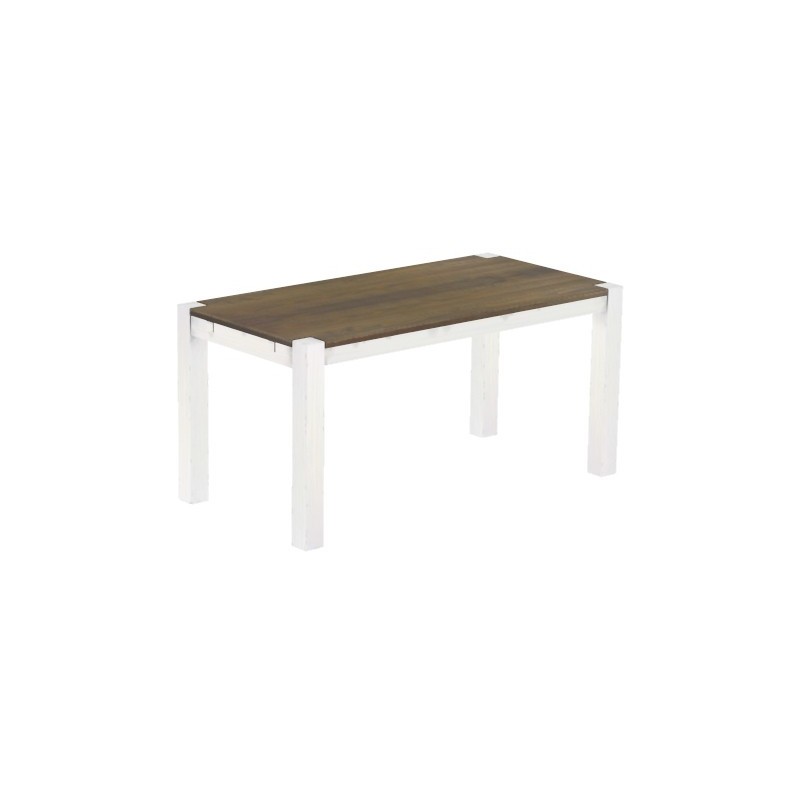 Esstisch 160x80 Rio Kanto Graphitgrau Weiss massiver Pinien Holztisch - vorgerichtet für Ansteckplatten - Tisch ausziehbar