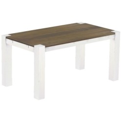 Esstisch 160x90 Rio Kanto Graphitgrau Weiss massiver Pinien Holztisch - vorgerichtet für Ansteckplatten - Tisch ausziehbar
