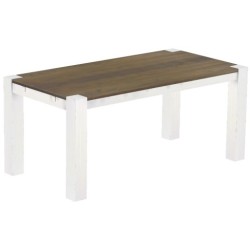Esstisch 180x90 Rio Kanto Graphitgrau Weiss massiver Pinien Holztisch - vorgerichtet für Ansteckplatten - Tisch ausziehbar