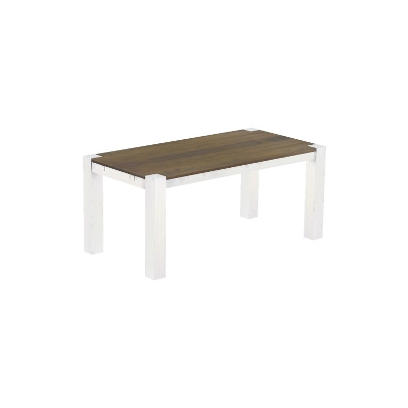 Esstisch 180x90 Rio Kanto Graphitgrau Weiss massiver Pinien Holztisch - vorgerichtet für Ansteckplatten - Tisch ausziehbar