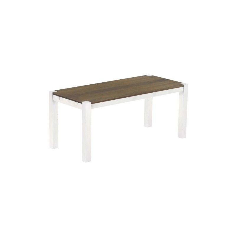 Esstisch 180x80 Rio Kanto Graphitgrau Weiss massiver Pinien Holztisch - vorgerichtet für Ansteckplatten - Tisch ausziehbar