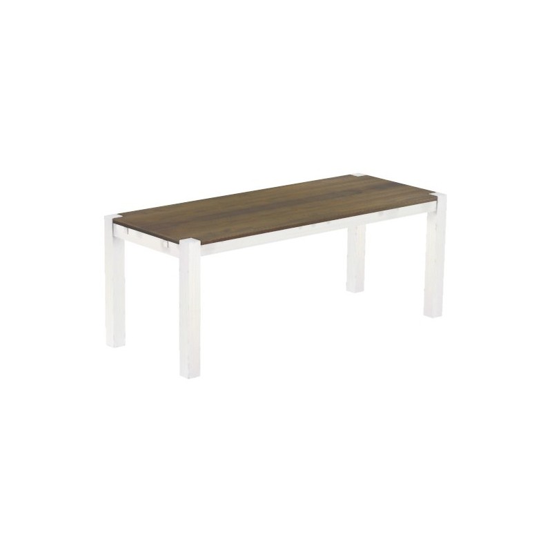 Esstisch 200x80 Rio Kanto Graphitgrau Weiss massiver Pinien Holztisch - vorgerichtet für Ansteckplatten - Tisch ausziehbar