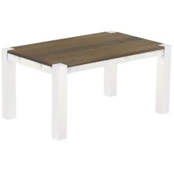Esstisch 160x100 Rio Kanto Graphitgrau Weiss massiver Pinien Holztisch - vorgerichtet für Ansteckplatten - Tisch ausziehbar