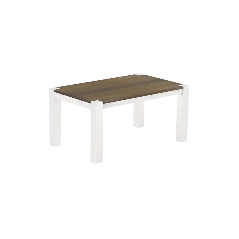 Esstisch 160x100 Rio Kanto Graphitgrau Weiss massiver Pinien Holztisch - vorgerichtet für Ansteckplatten - Tisch ausziehbar