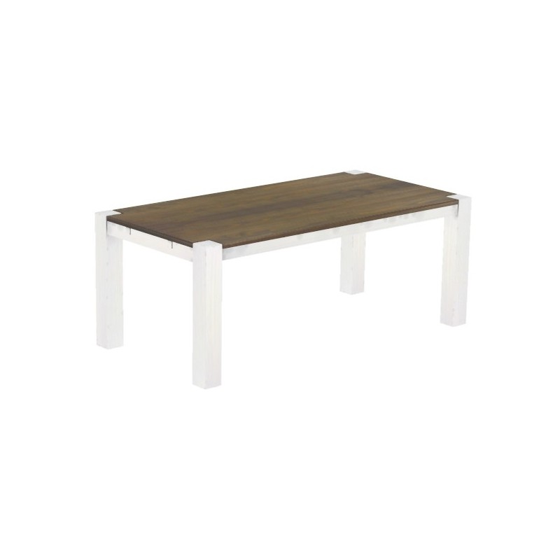 Esstisch 200x100 Rio Kanto Graphitgrau Weiss massiver Pinien Holztisch - vorgerichtet für Ansteckplatten - Tisch ausziehbar