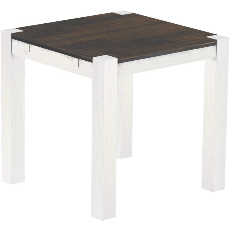 Esstisch 80x80 Rio Kanto Granitgrau Weiss massiver Pinien Holztisch - vorgerichtet für Ansteckplatten - Tisch ausziehbar