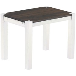 Esstisch 100x73 Rio Kanto Granitgrau Weiss massiver Pinien Holztisch - vorgerichtet für Ansteckplatten - Tisch ausziehbar