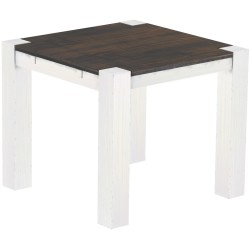 Esstisch 90x90 Rio Kanto Granitgrau Weiss massiver Pinien Holztisch - vorgerichtet für Ansteckplatten - Tisch ausziehbar