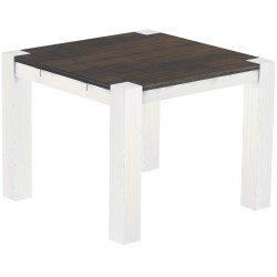 Esstisch 100x100 Rio Kanto Granitgrau Weiss massiver Pinien Holztisch - vorgerichtet für Ansteckplatten - Tisch ausziehbar