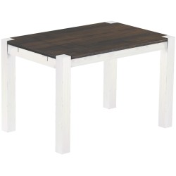 Esstisch 120x80 Rio Kanto Granitgrau Weiss massiver Pinien Holztisch - vorgerichtet für Ansteckplatten - Tisch ausziehbar