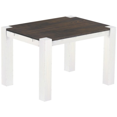 Esstisch 120x90 Rio Kanto Granitgrau Weiss massiver Pinien Holztisch - vorgerichtet für Ansteckplatten - Tisch ausziehbar